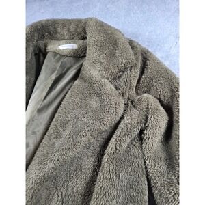 Angashion Womens Olive Green Faux Fur Teddy Coat Longline Sherpa Jacket‎ Small
